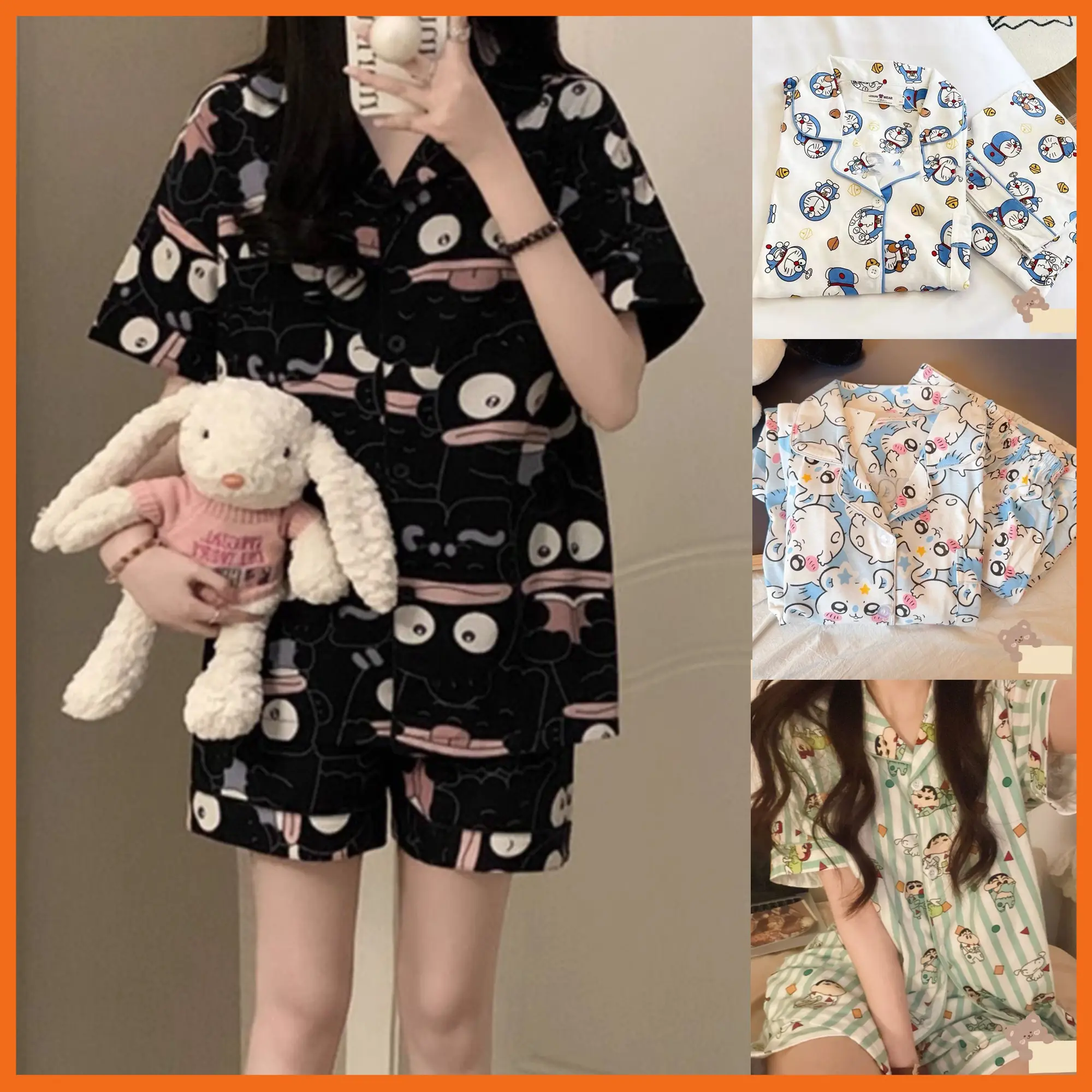 Bộ Pijama, Đồ Bộ Mặc Nhà cho Nữ Dáng Cộc Perry đen Cute women