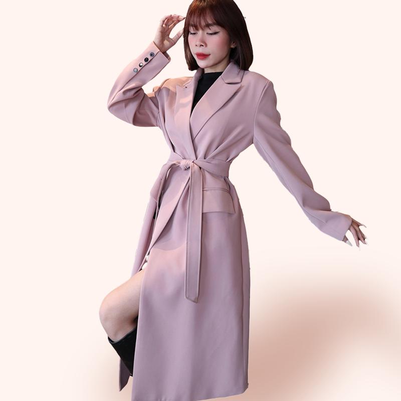 ÁO MANGTO NỮ - kèm đai, chất QC nhập siêu đẹp, form basic dễ mix đồ - phù hợp mùa thu đông, FREESIZE DƯỚI 62KG. Women's Jacket Áo Khoác Top