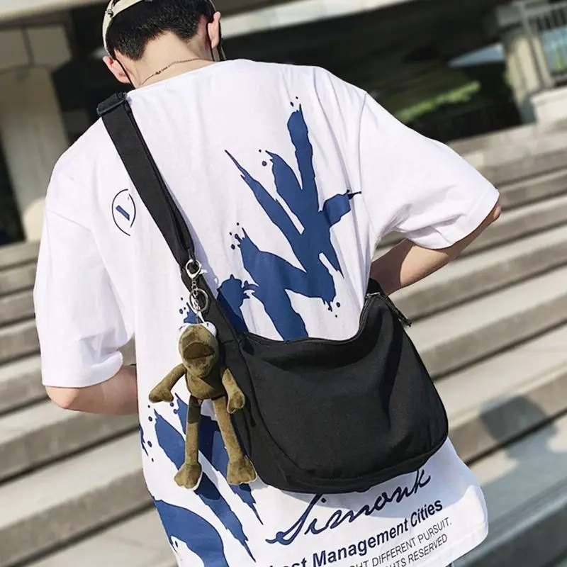 Túi Messenger, Thương Hiệu Thời Trang Ins, Túi Đeo Vai Vải Bố Nam, Ba Lô Dễ Phối Đồ Thường Ngày Cho Bé Gái, 2021 Hàng Mới Về, Phong Cách Nhật Bản, Túi Nam Bag Đeo Chéo