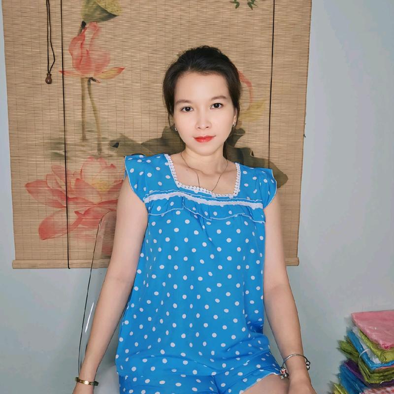 Bộ đùi mặc nhà Nữ Women vải lụa vừa đẹp vừa rẻ Nhung Voi - (quần có túi) - Tim 5