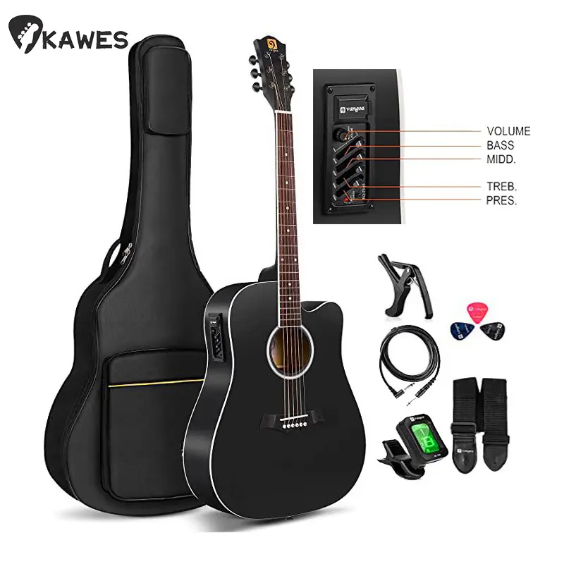 Electric Acoustic Guitar 6 String High Quality 41 Inch Acoustic Electric Guitar with 4EQ Pickup Acoustic Electric Guitar Christmas Gift for Boyfriends and Girlfriends