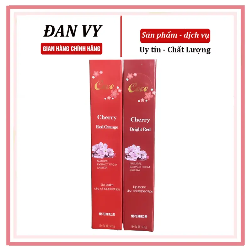 Dưỡng môi hoa anh đào nhật bản kích màu môi sau bong màu đậm và chuẩn tuýp 25g Sáp dưỡng môi Son Nữ 0