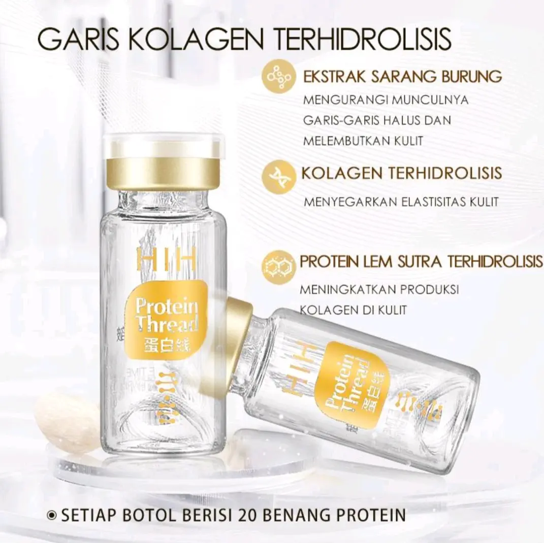 2 Botol HIH Benang Collagen Collagen Bird's Nest Meniruskan Dan Megencangkan Wajah