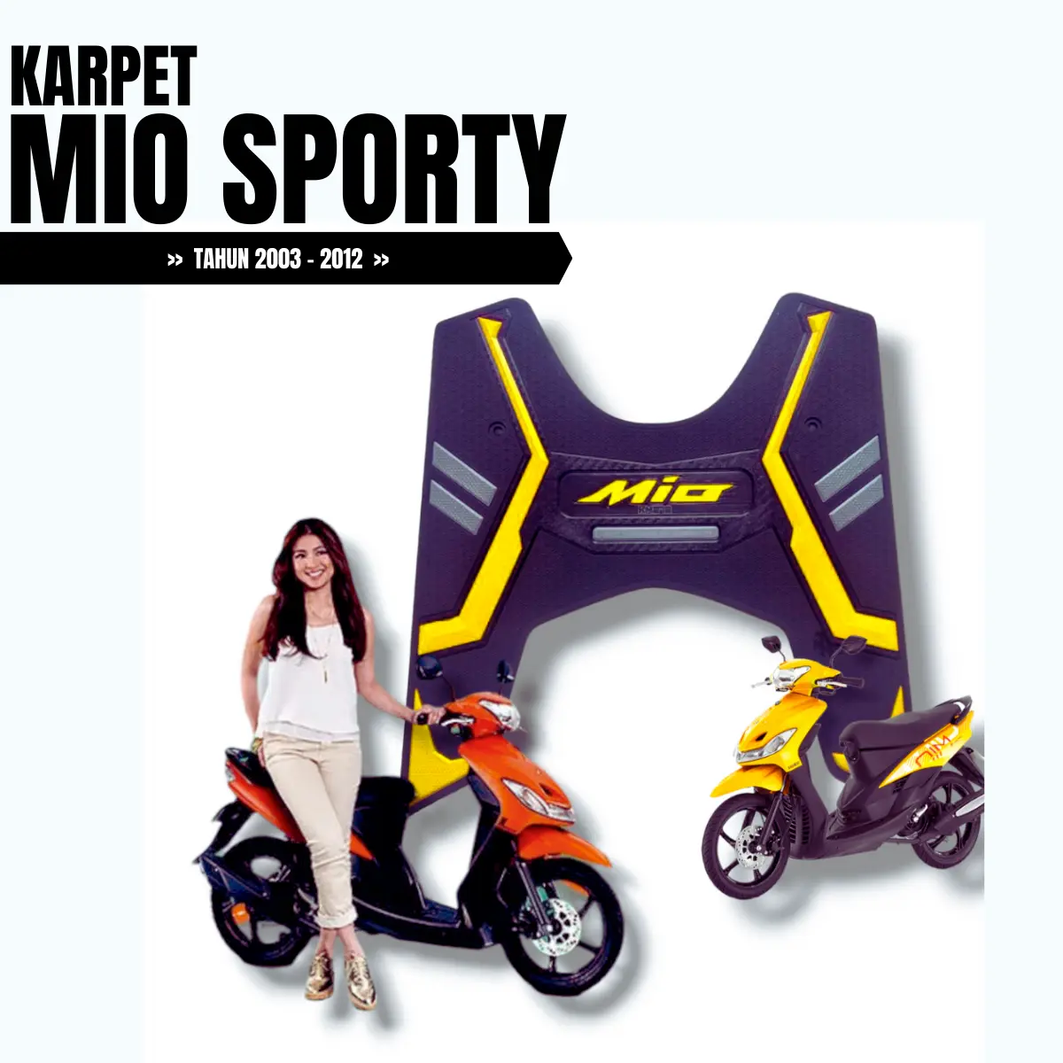 KM272 Karpet Motor Mio sporty Tahun 2003 - 2012 Bahan Karet Tebal yamaha  mio