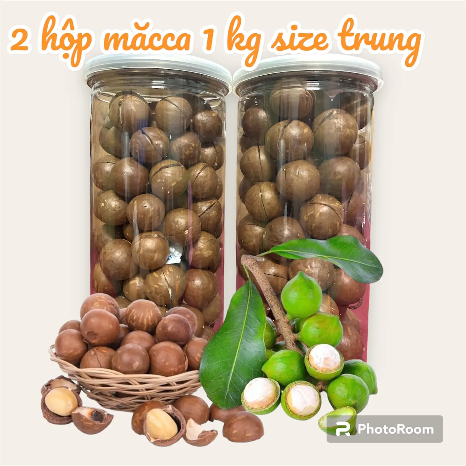 combo 2 hôp macca đăk lăk size trung_ Hữu cơ Tự nhiên Nuts Snack Food Ăn Vặt Thức Ăn