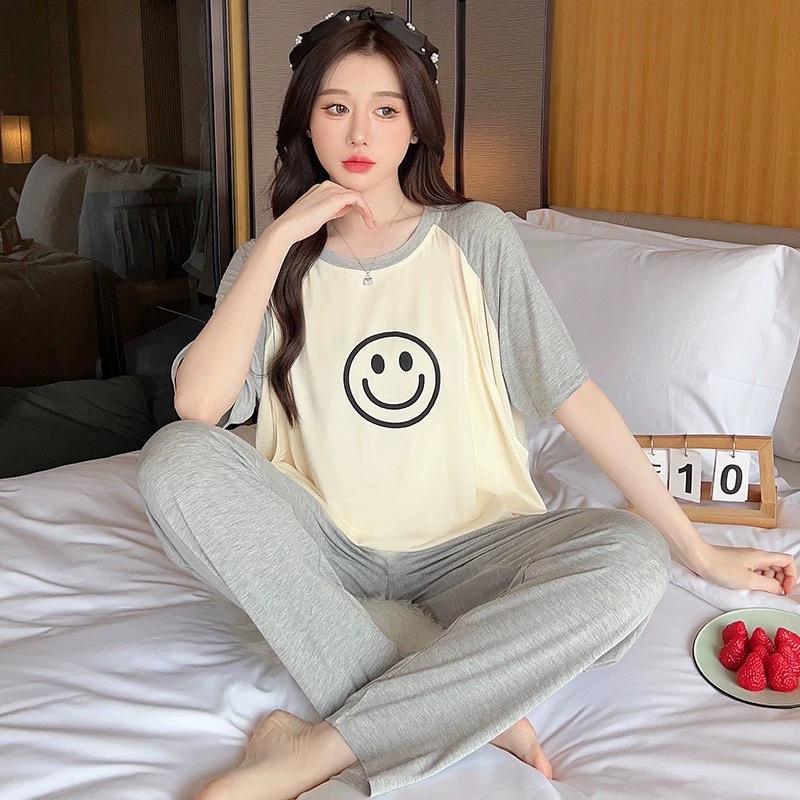 Bộ bầu - bộ sau sinh mặc nhà - ( TNQD - Mặt Cười ) - chất liệu Thun Cotton Mềm mát 2