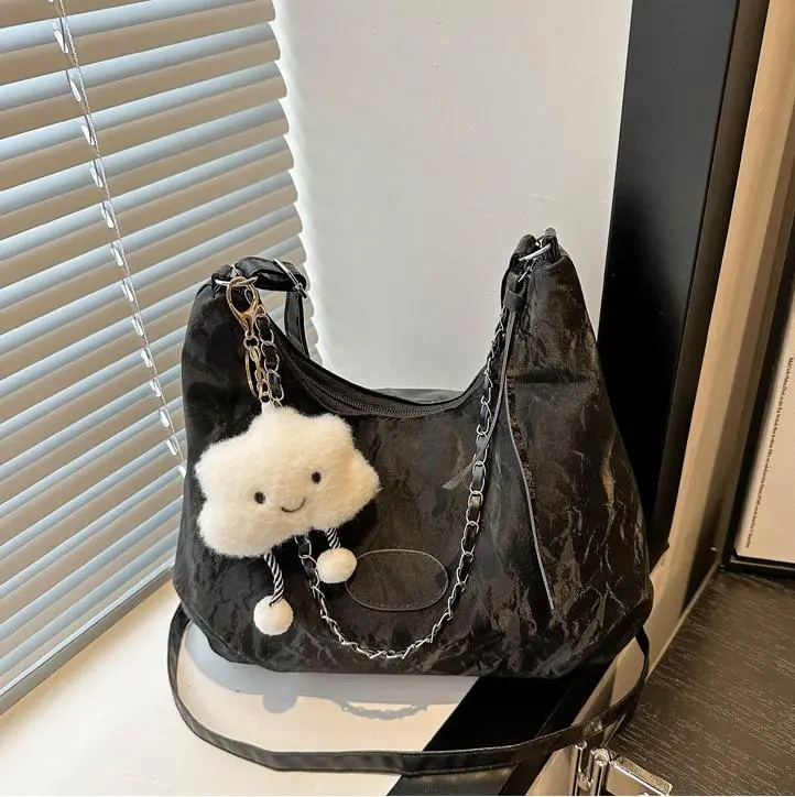 Túi tote Da phối Nhung túi xách đeo chéo nữ thiết kế 2 dây đeo tinh tế tặng kèm charm mây xinh xắn TXN 935 8
