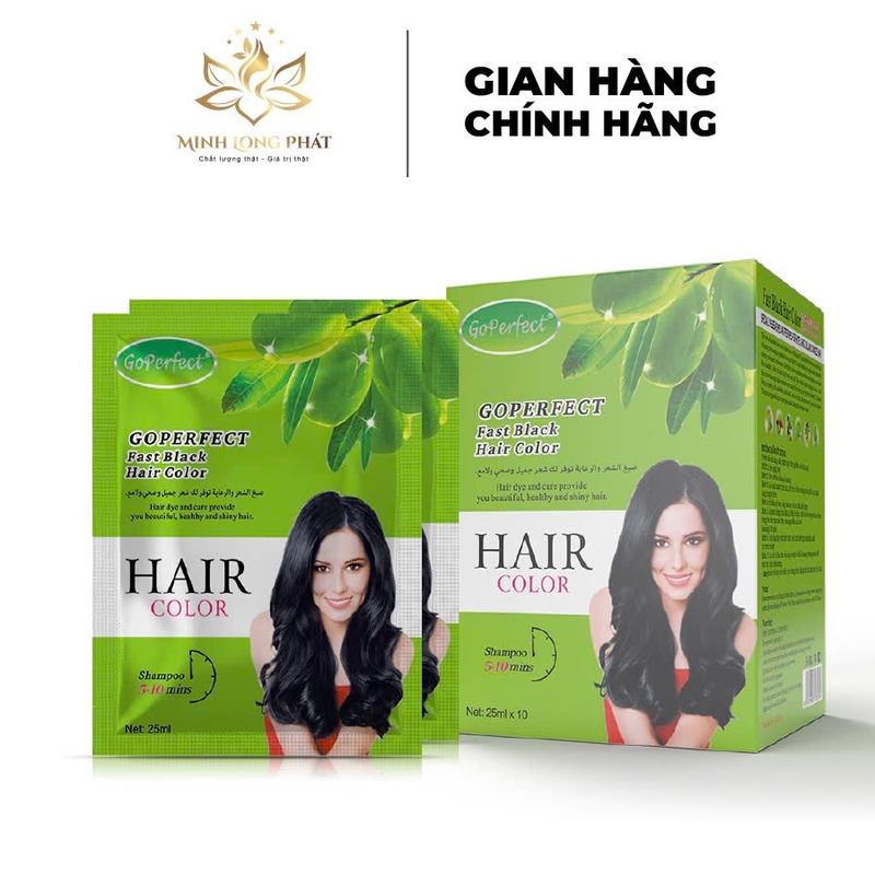 1 HỘP 10 GÓI GỘI PHỦ BẠC OLIU XANH- DẦU GỘI Nhuộm Tóc MÀU ĐEN TỰ NHIÊN THAY ĐỔI MÀU TÓC - TẶNG KÈM BAO TAY- Nữ Dưỡng Tóc Women daugoiphubacthaoduoc