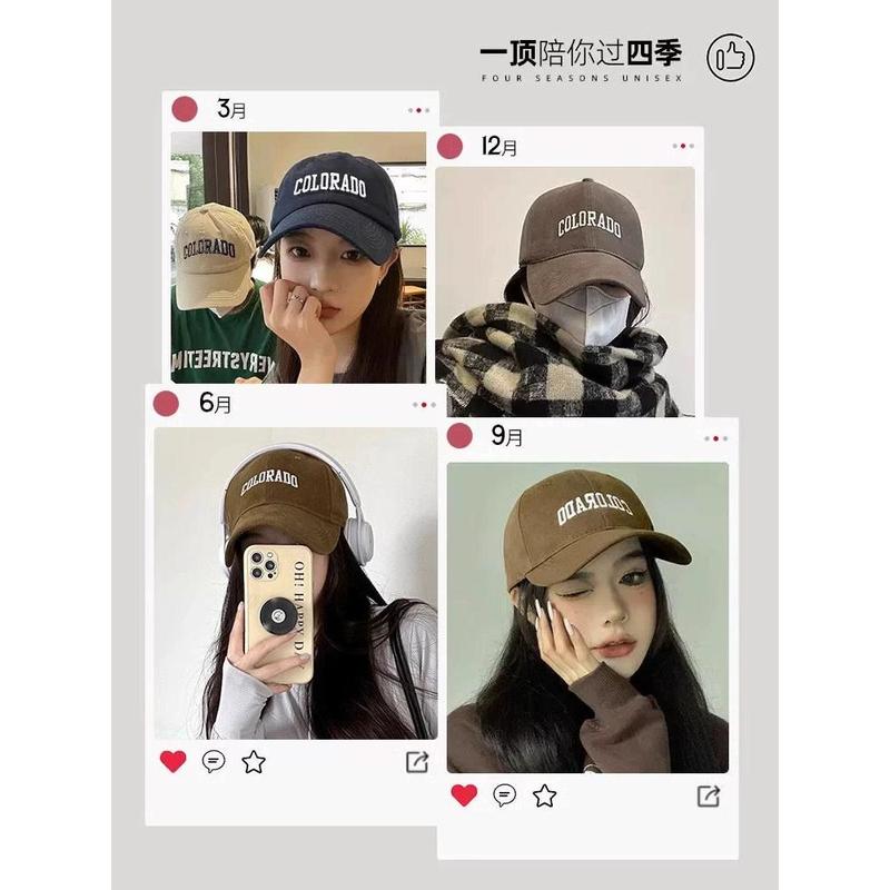 Mũ Lưỡi Trai, Màu Đỏ Rượu Vang Vành Rộng, Dành Cho Phụ Nữ Và Nam Giới, Vòng Đầu Lớn, Thương Hiệu Thời Trang Nhỏ Mặt Người Nổi Tiếng Trên Internet, Mũ Bóng Chày Vành Sâu, Hàng Mới Về 2023 2