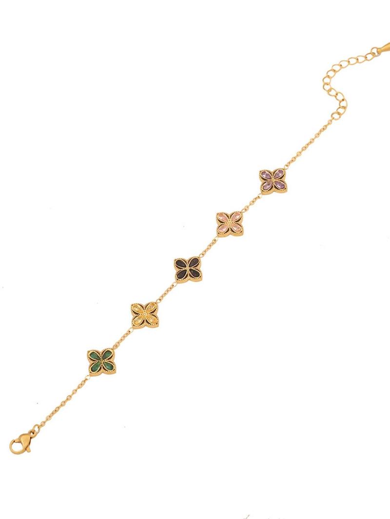 Product Introduction of Four Leaf Clover Design Bracelet, Fashionable Jewelry for Women & Girls, Trendy All-match & Exquisite Jewelry for Birthday Gift 3