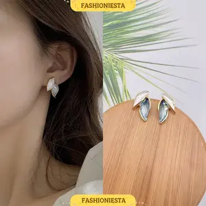 Anting-Anting Motif Daun Anti Karat S925 Aksesoris Wanita Korea Style Fashion Stylish Trendy