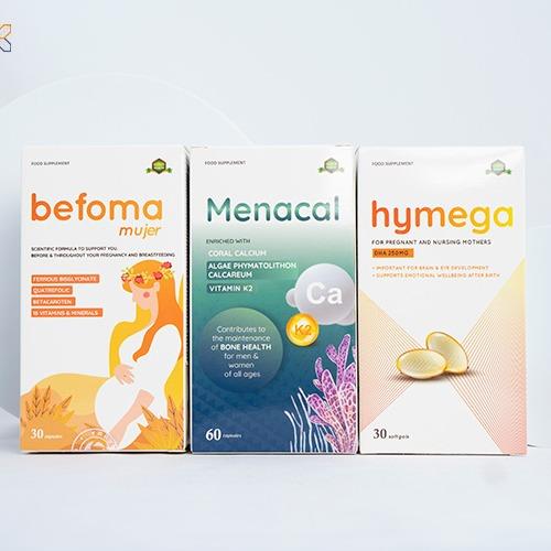 [Độc quyền livestream] Bộ bầu EU - Canxi Menacal - Vitamin tổng hợp Befoma - DHA Hymega bổ sung canxi, vitamin, sắt, DHA cho người lớn