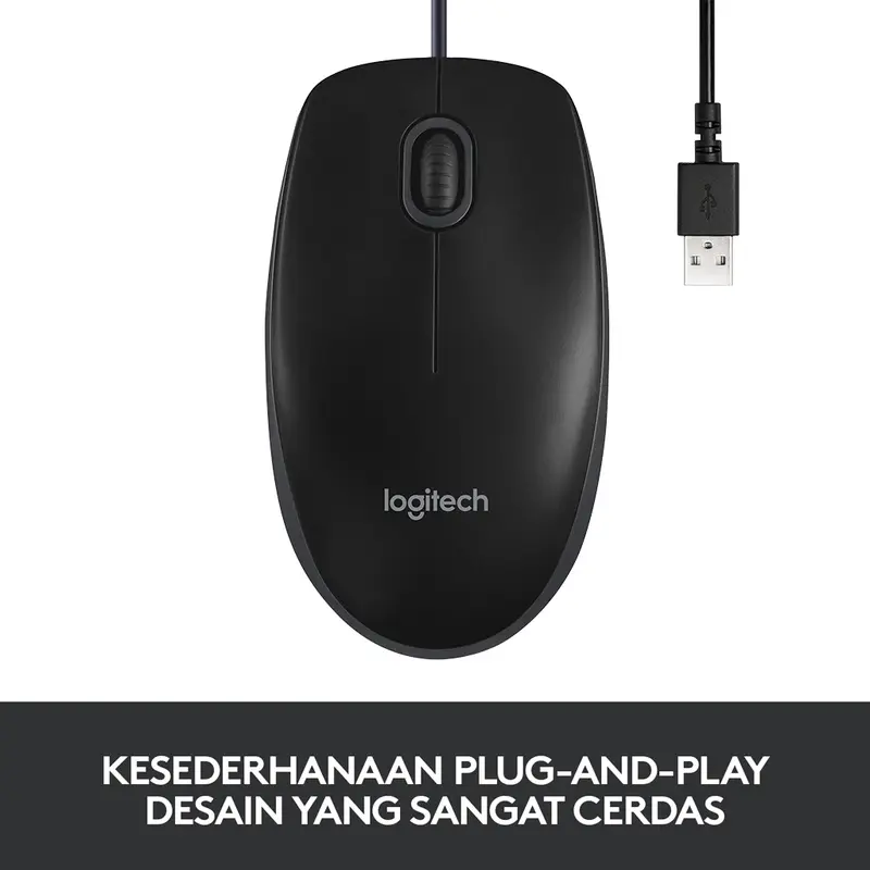 Logitech B100 Mouse Kabel USB Optical 2