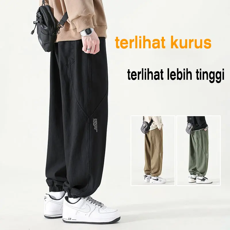 Celana Pria Panjang Cargo Pants Olahraga Joger Korean Style Fashion Casual Pria Oversize Stretch Celana Cargo new celana jogger pria big size loose fit