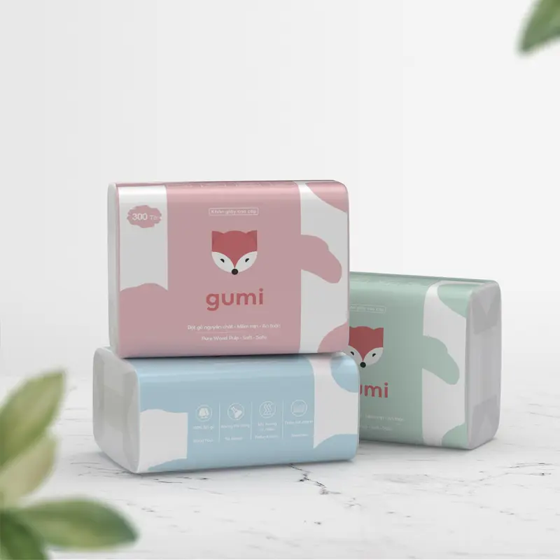 Thùng 42 gói giấy ăn cao cấp Gumi 3 lớp / 4 lớp mềm mịn, tiện lợi Khăn Giấy để Phòng Khách 6