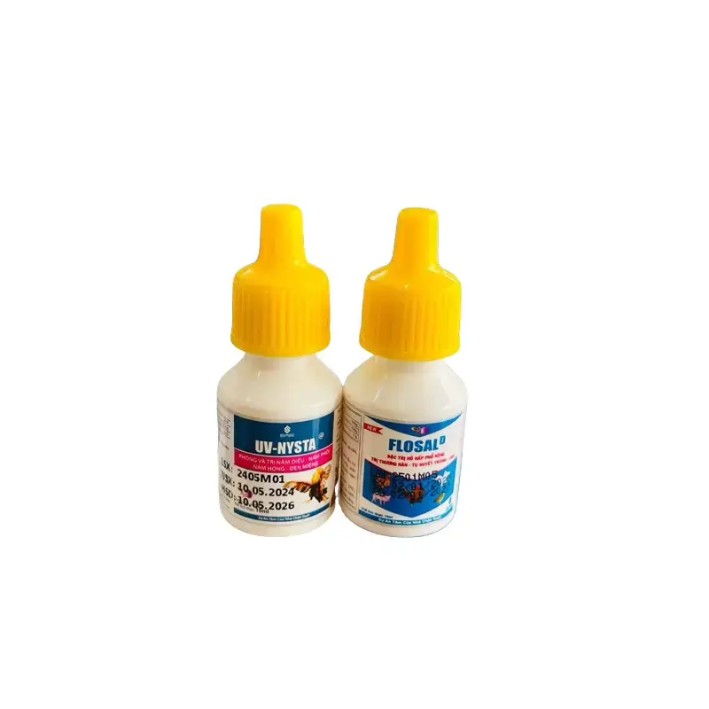 Combo bộ 2 lọ uống tr ị nấm ghép hen khẹc, nấm diều, nấm phổi, nấm họng, đẹn miệng, CRD, khò khè, viêm ruột gà đá gà chọi. Nysta 10ml, flosal D 10ml