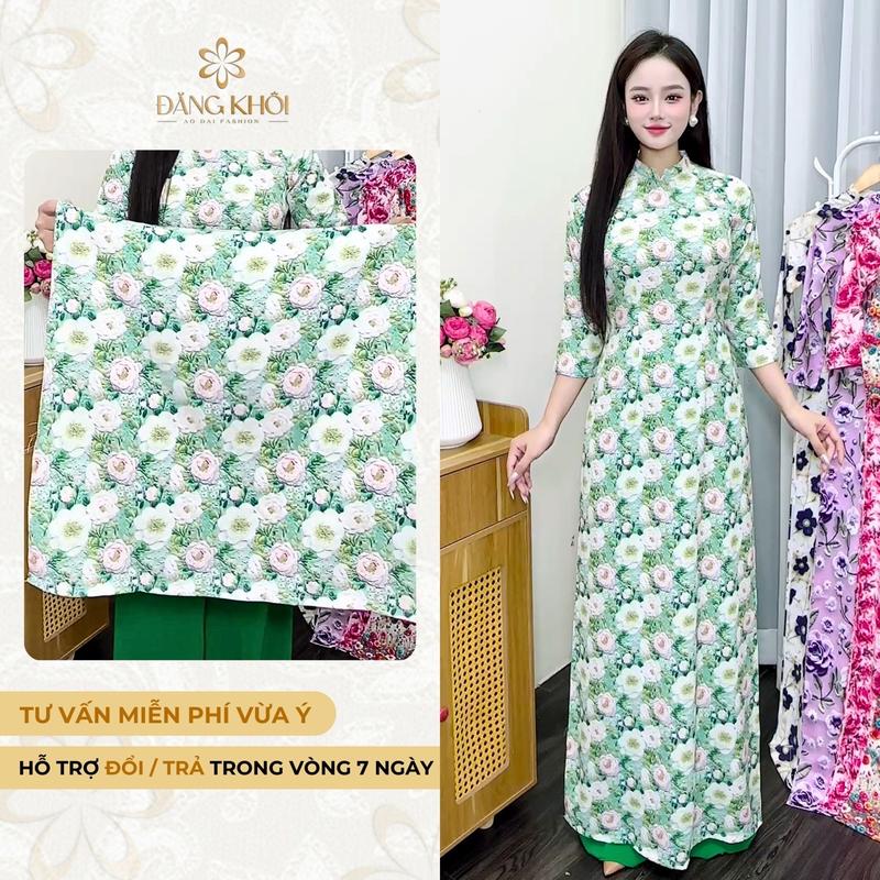 Áo Dài Lụa cao cấp mát mịn, in hoạ tiết 6D cực sắc nét (AT2) 0