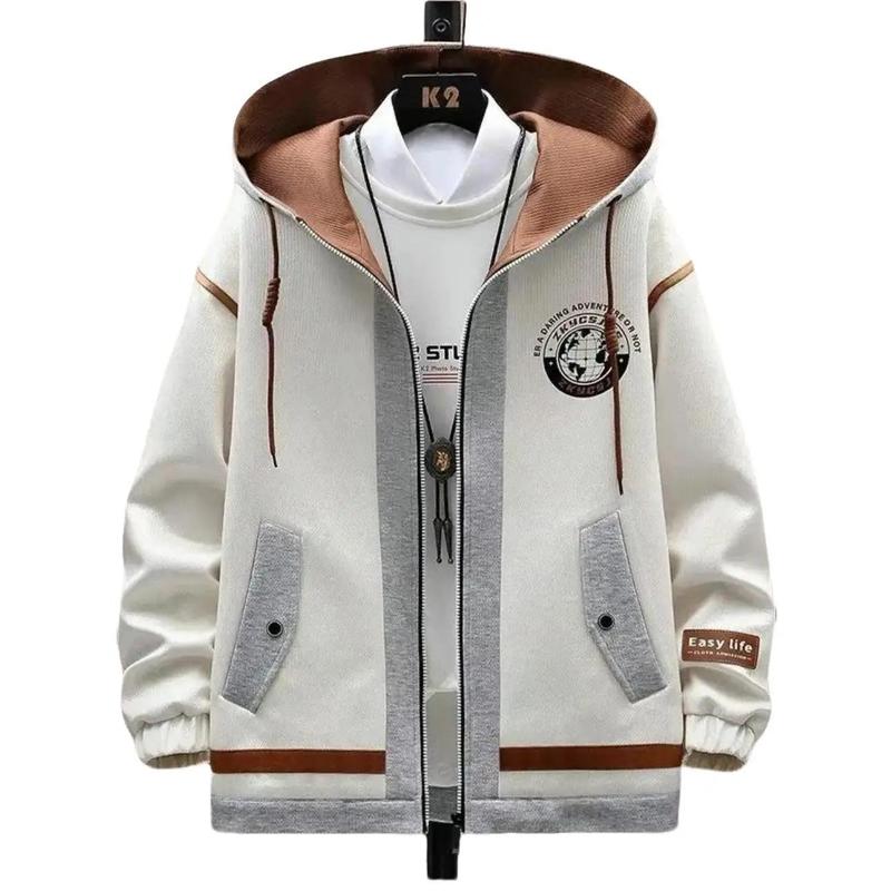 Áo Khoác Nỉ Nam Nữ Cardigan Phối, Có Dây Rút, Chất Liệu Mềm Mịn Dày Dặn, Form To Có Mũ Trùm Đầu Nhung Menswear Tre Dài Tay Kem Màu Đen Jacket áo bomber