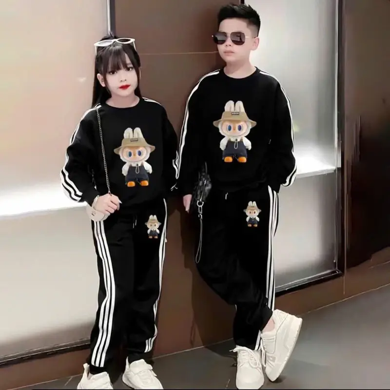 Bộ Quần Áo Thu Đông Bé Gái 14-48kg, Chất Nỉ Trần Bông Dày, Phong Cách Thời Trang, Bộ Dài Tay,Sét Đồ Cho Bé, Đồ Bộ Bé Gái & Bé Trai 6