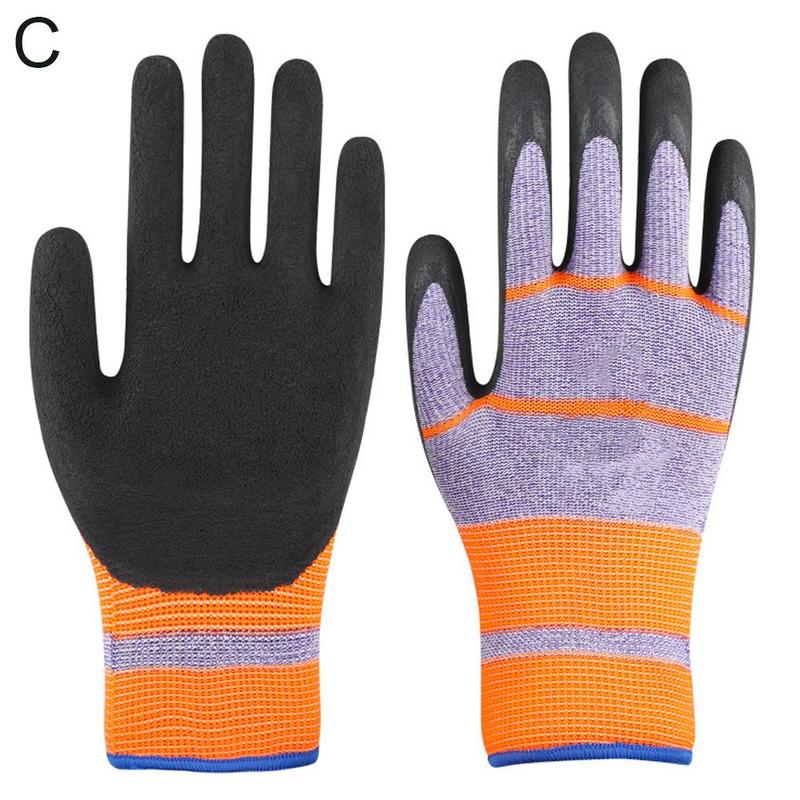 Product Introduction of Latex Labor Protection Gloves Half-hang Dipped Elastic Gloves Women's Thick Wear-resistant Labor Protection Gloves 30
