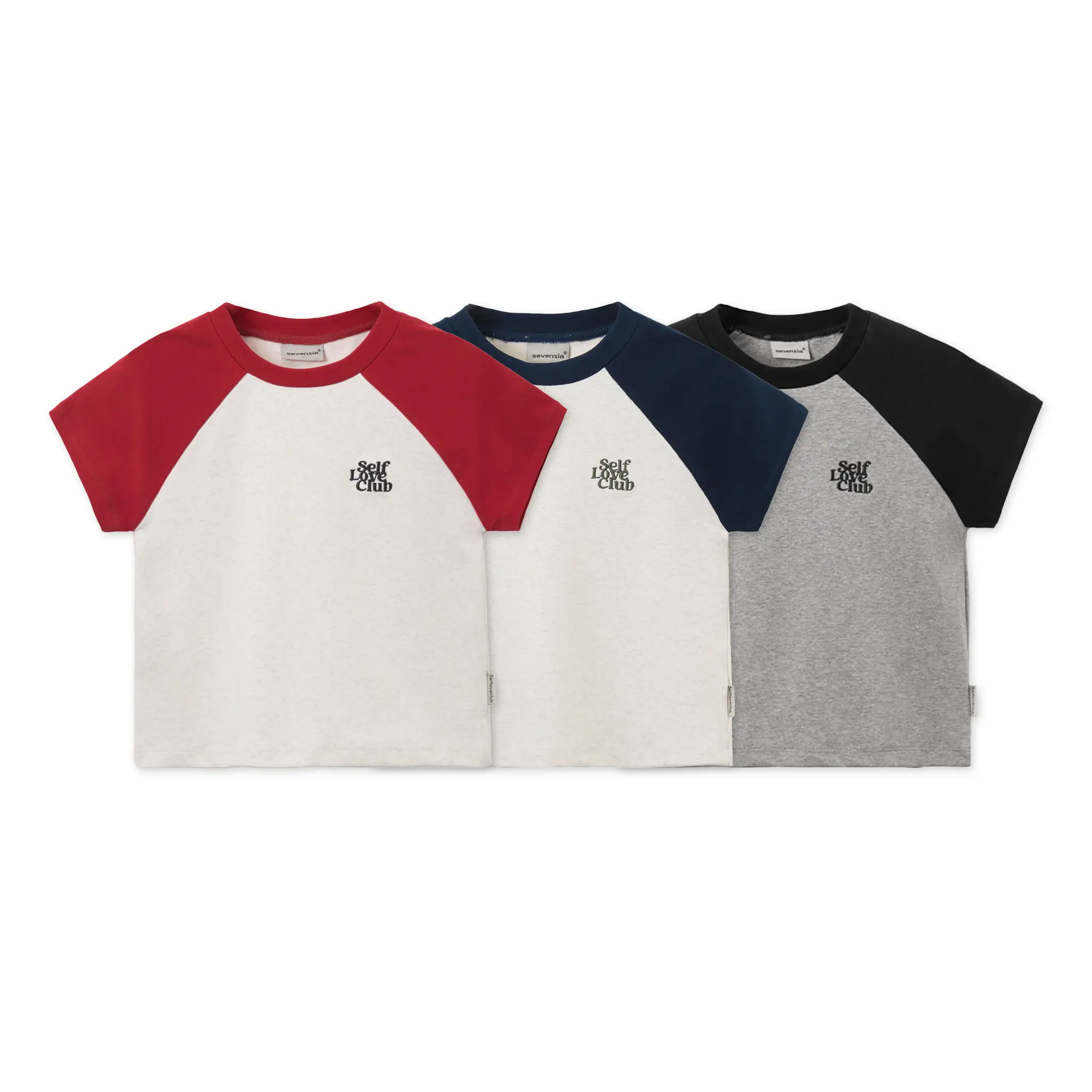 Áo croptop basic phối tay raglan SLC - 3 màu c