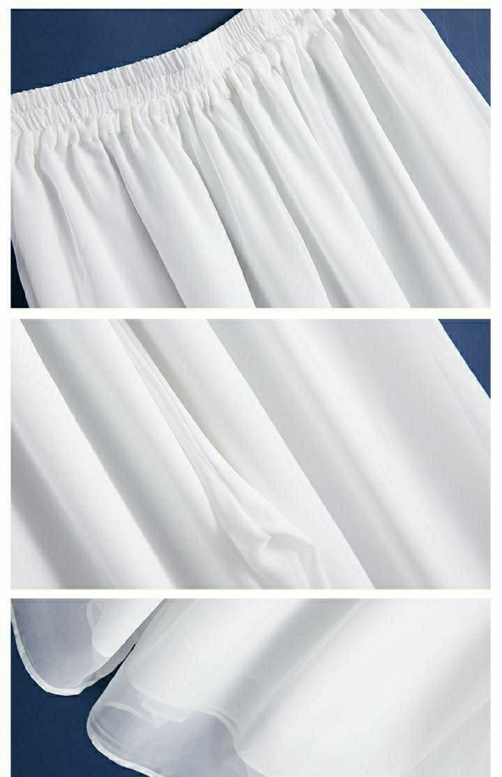 Product Introduction of Quần Ống Rộng, Chất Liệu Voan Xếp Nếp, Hai Lớp, Váy Khiêu Vũ xòe Lộng Lẫy, Dễ Phối Đồ, Quần Cạp Cao Dáng Rộng Vừa Vặn, Cropped Xén, Phong Cách Harem, Hợp Xu hướng 9