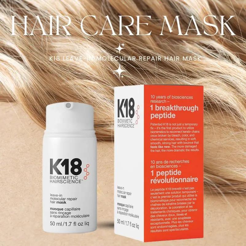 Product Introduction of 5/1pcs K18 Leave-In Molecular/1*kertain Repair Hair Mask Softens Restores Damaged Hair Deep Keratin Treatment for Hair and Scalp Conditioner Haircare Shampoo Comfort 6