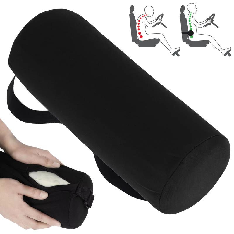 Product Introduction of Memory Foam Lumbar Support Cushion, Breathable 3D Back Roll Lumbar Support Pillow for Office Chair Car Seat, Home Office Waist Pillow 0