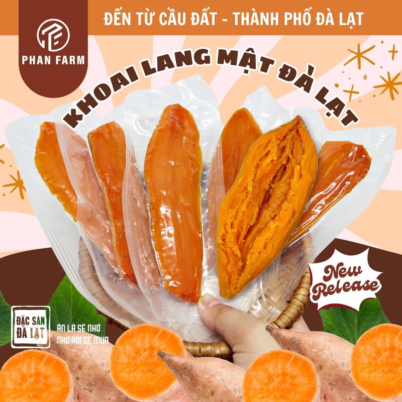 [ Củ nhỏ] Khoai Lang Mật Tà Nung Đà Lạt Sấy Dẻo [phanfarm_shop] Dẻo Ngọt Tự Nhiên - Snack Food -  Ăn Vặt - Thức Ăn - Eat Clean ăn kiêng -  khoai lang dẻo