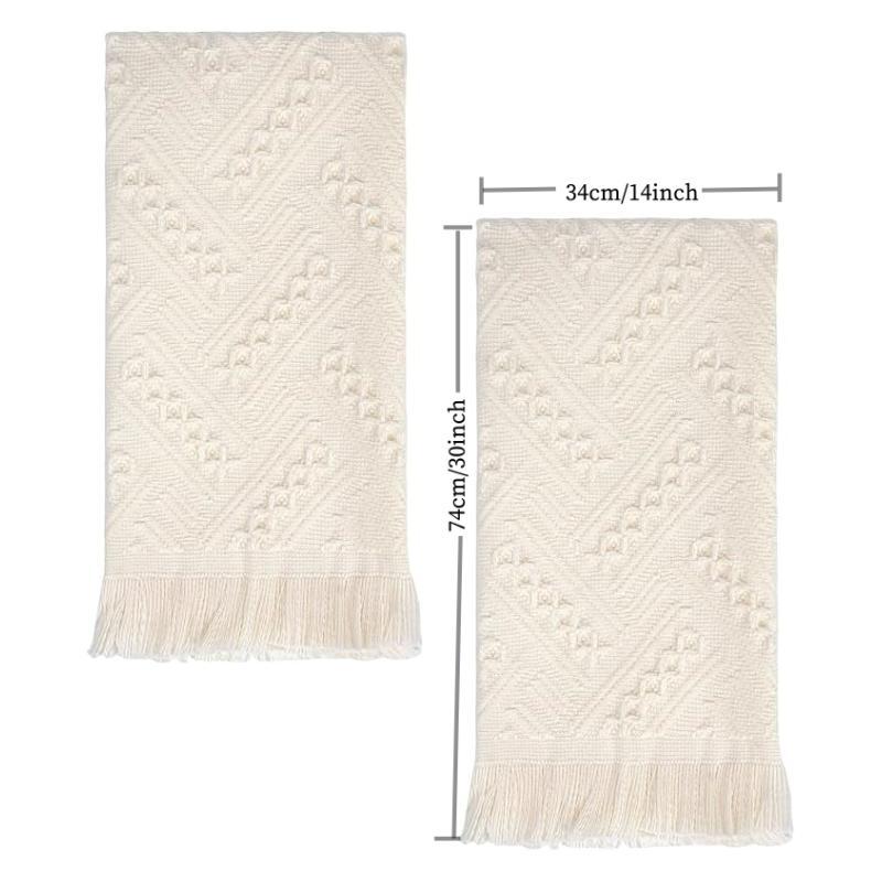 Product Introduction of Boho Style Geometric Pattern Towel, 2 Counts Soft Absorbent Towel, Hand Towel for Bathroom Kitchen Hotel Spa Farmhouse Guest 1