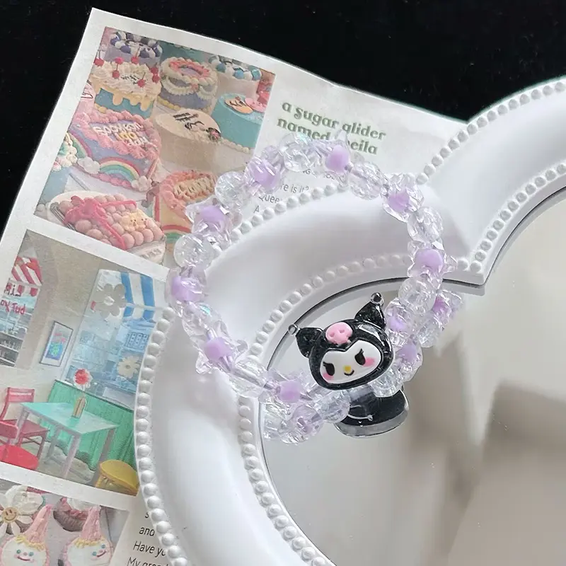 Vòng Tay Thời Trang Hoạt Hình Dễ Thương, Đính Cườm, Phong Cách Kawaii, Hàng Mới Về, Có Cinnamoroll, Kuromi Và Các Nhân Vật Giả, Giá Trị Cao, Thích Hợp Làm Quà Tặng Bạn Thân Móc Khoá Phụ Kiện 4