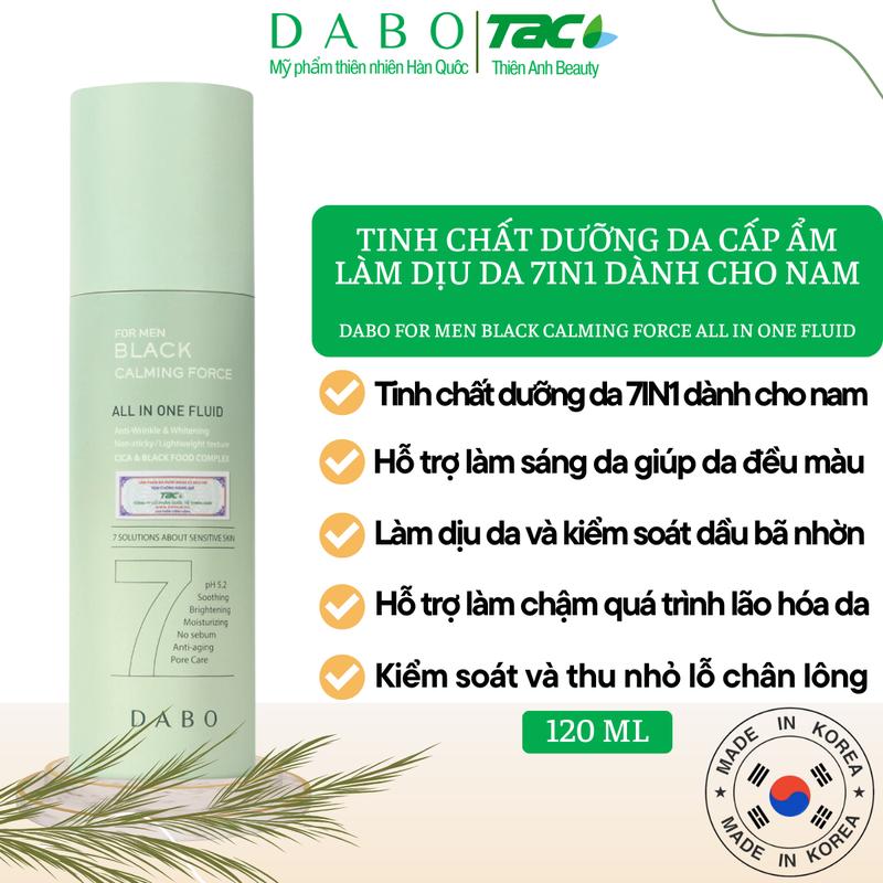 [FOR MEN] Tinh chất dưỡng da dành cho nam cấp ẩm làm dịu da - DABO FOR MEN BLACK CALMING FORCE ALL IN ONE FLUID 120ML
