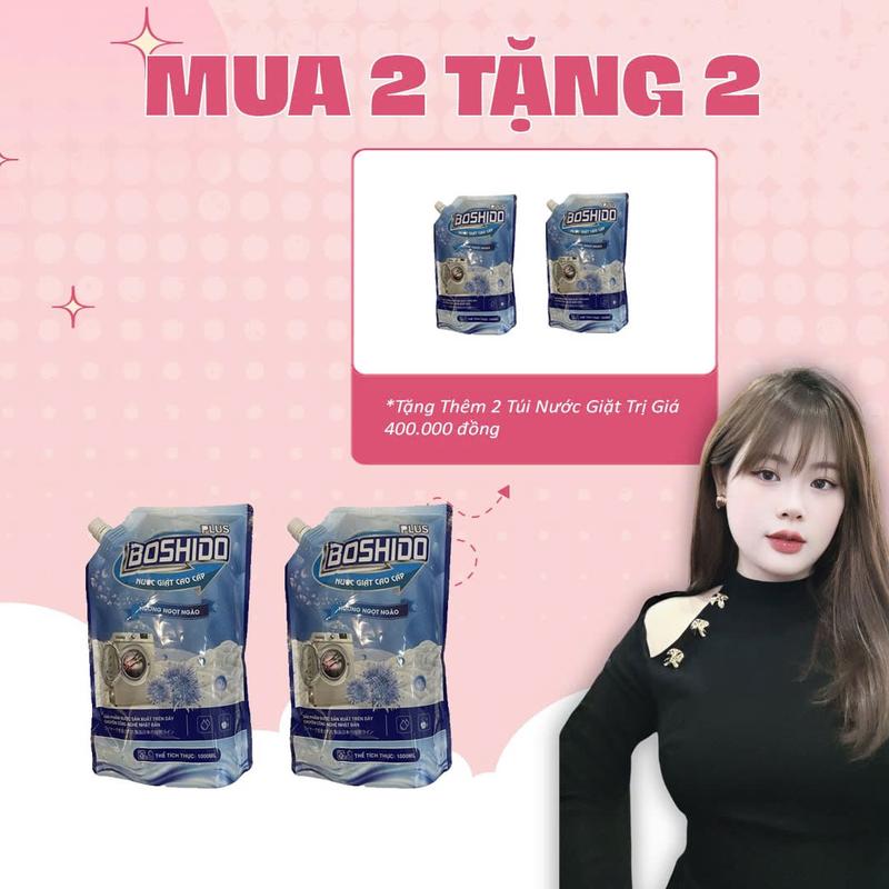 [Mua 2 Túi Tặng 2 Túi] 2 Túi Nước Giặt Cao Cấp Boshido 2.2L x 2 - Tặng 2 Túi Nước Giặt Boshido 1L