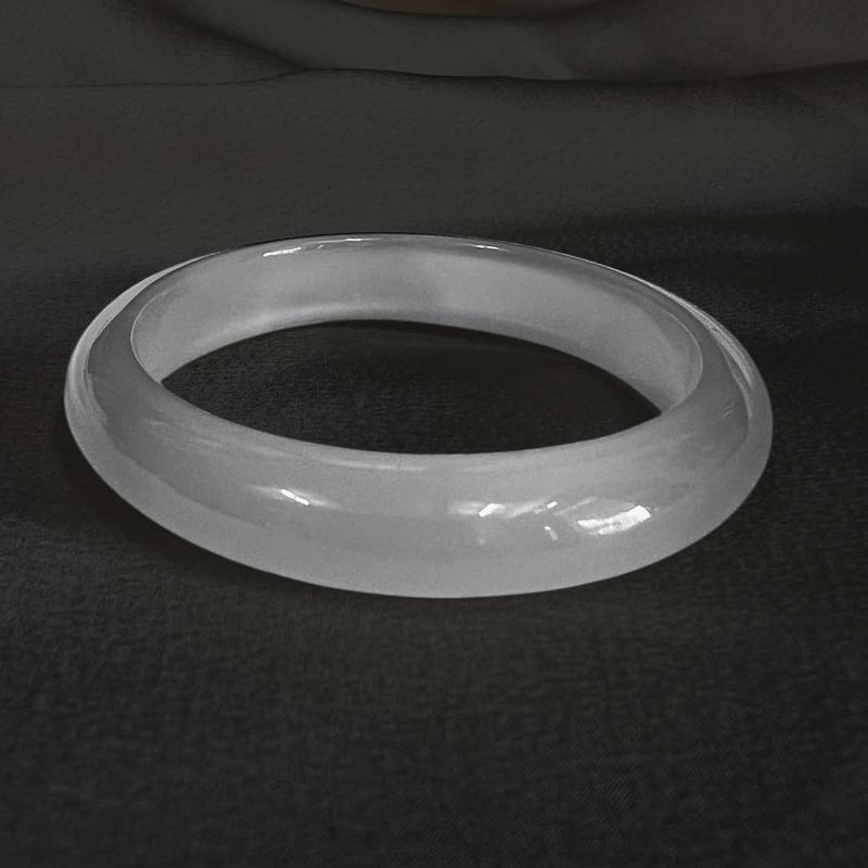 KN74 Ma-Nao Vòng bản Hẹ liền khối Đá CHA.L.CE.DO.NY Bạch Nguyệt Quang cho Mệnh Kim; Mệnh Thủy Phụ Kiện