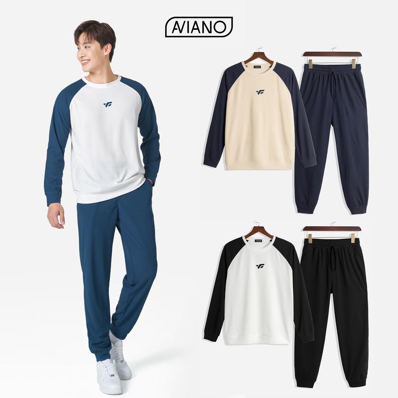 Bộ Đồ Nam AVIANO 4 Màu Dài Tay, Bộ Thể Thao Nam Chất Nỉ Tổ Ong