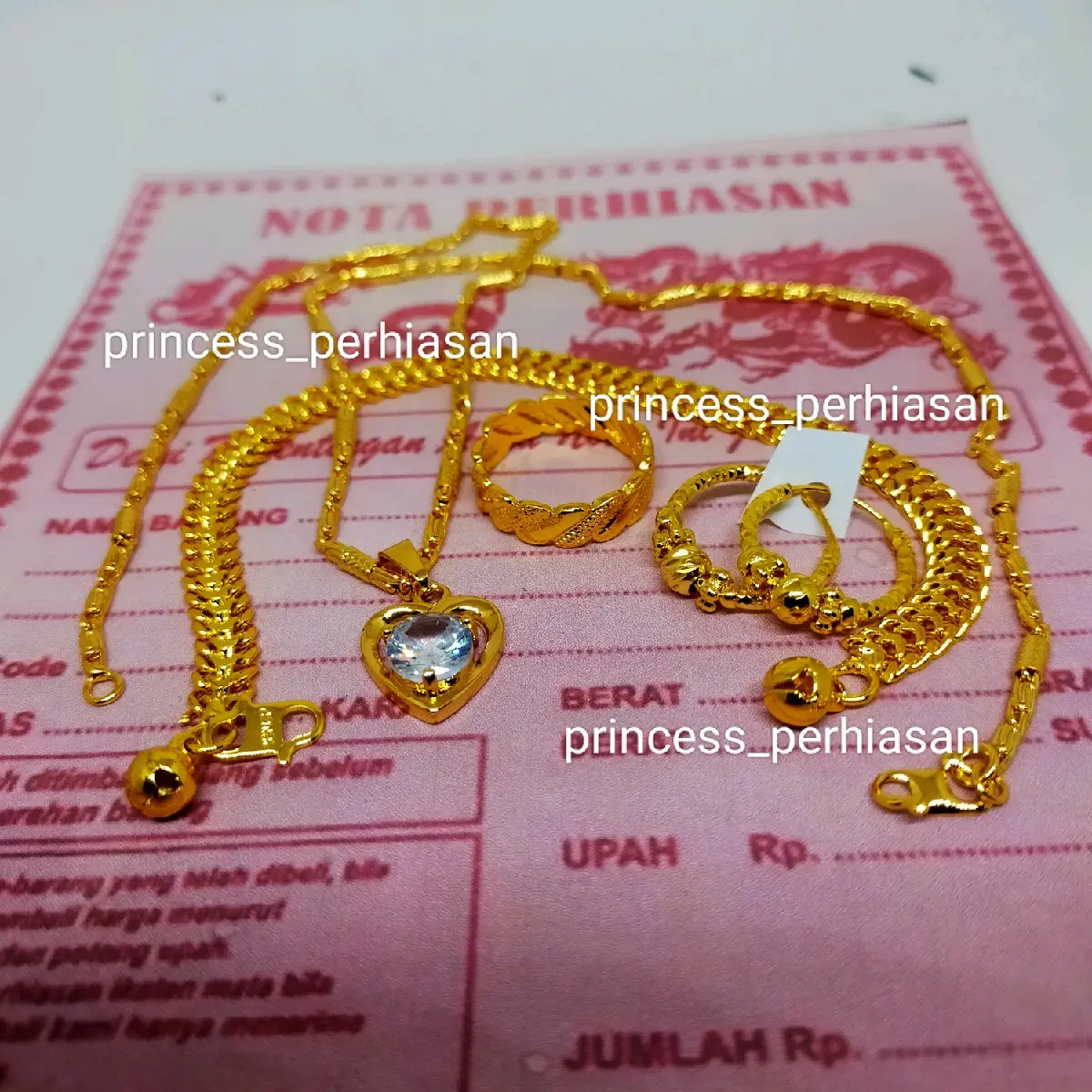 (COD) set perhiasan import model tikar bambu komplit terbuat dari coin asli tidak mudah luntur jewellery