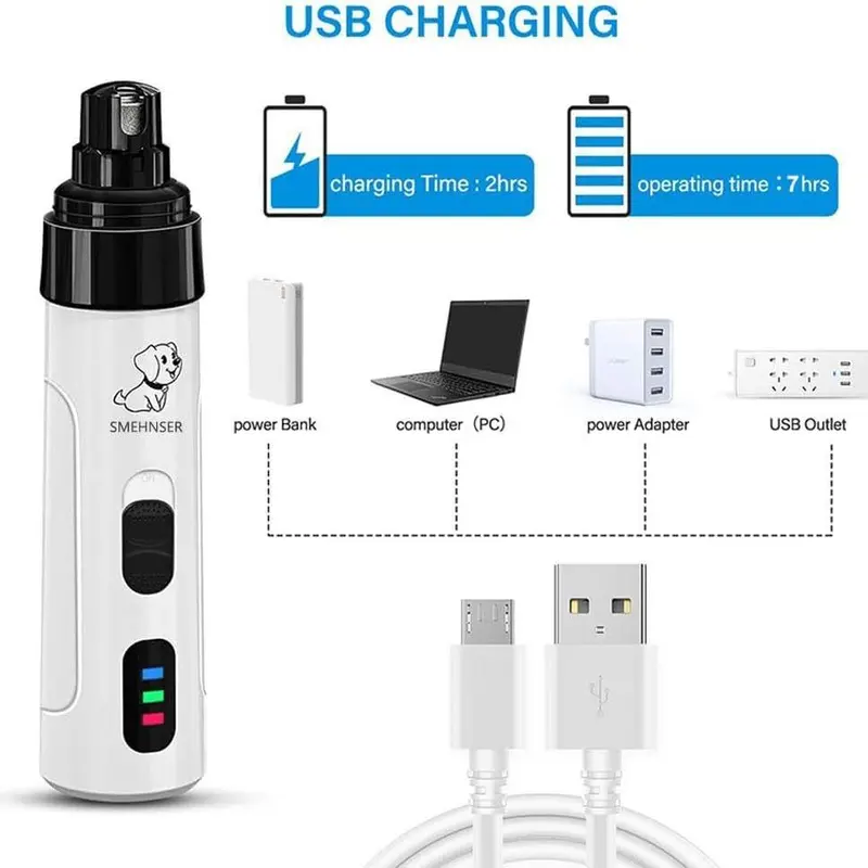 Pet Electric Nail Trimmer, 1 Box Pet Nail Polisher & Accessories, Rechargeable Pet Nail Clipper, Professional Dog & Cat Grooming Tool,  Funky Bedroom Accessories 3