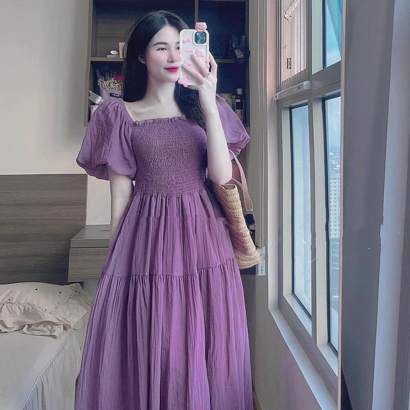 Váy Maxi Dáng Dài Chất Tơ Đũi Nhăn Hai Lớp Freesize Cho Nữ 2