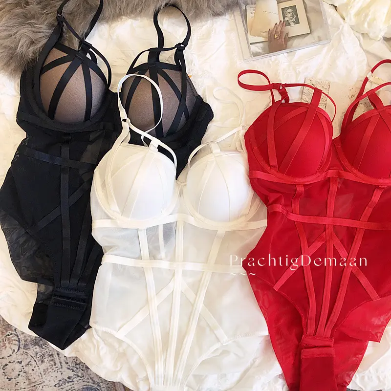 Bodysuit Rỗng Gợi Cảm Cho Nữ, Áo Liền Quần Đẩy Lên Dày, Đồ Lót Chéo Gợi Cảm, Cổ Chữ V Sâu, Đồ Ngủ Thời Trang Cho Nữ, Bộ Sưu Tập Mới 2021