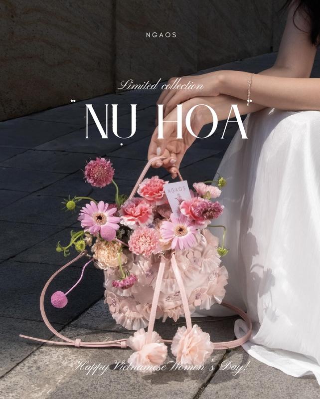 Túi Nụ Hoa - Túi Đính Hoa Thêu Ngaos Đeo Chéo Quà 20-10 tui qc