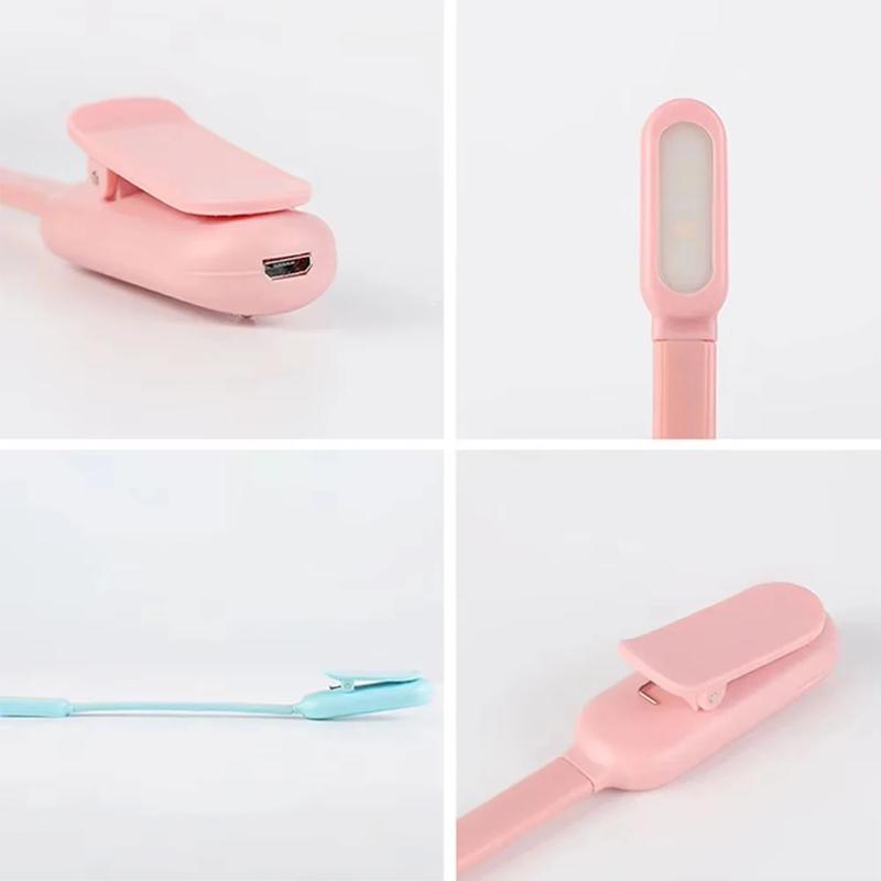 Product Introduction of Usb Rechargeable Mini Led Book Light Clip-on Night Lights Stepless Brightness 360-degrees Angle 3-colors Reading Lamp Adjustable 14