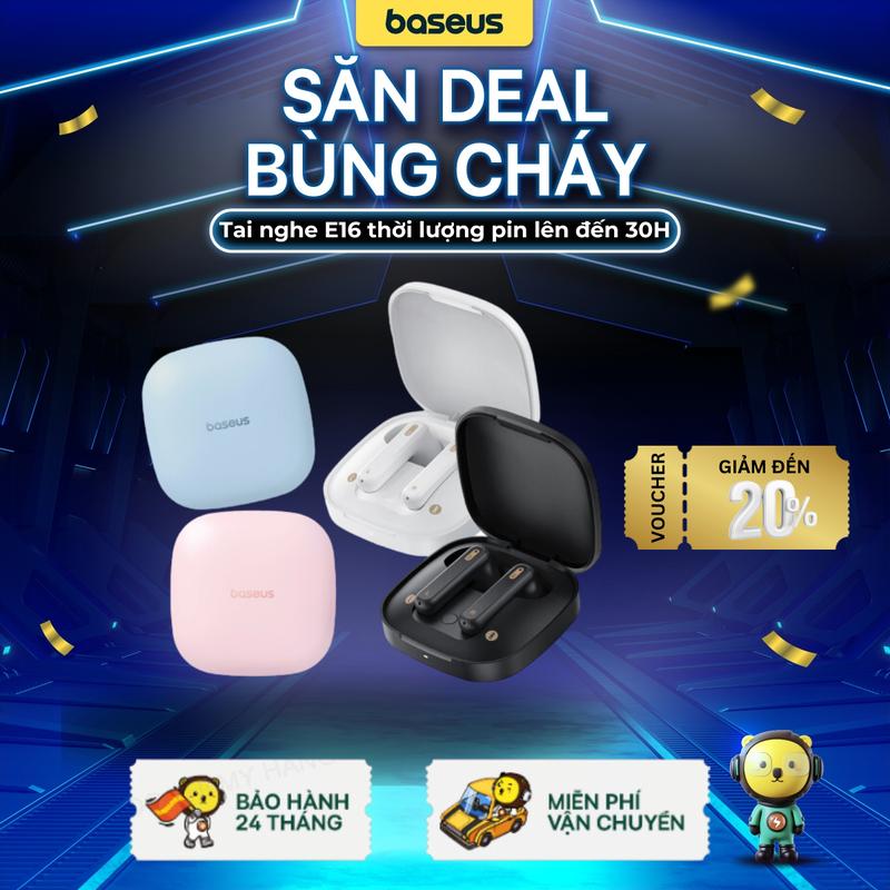  【BASEUS Tai nghe không dây Baseus True E16 tai nghe TWS 5.3 Bluetooth  chống nước IPX4 thời gian nghe nhạc 30h mới 