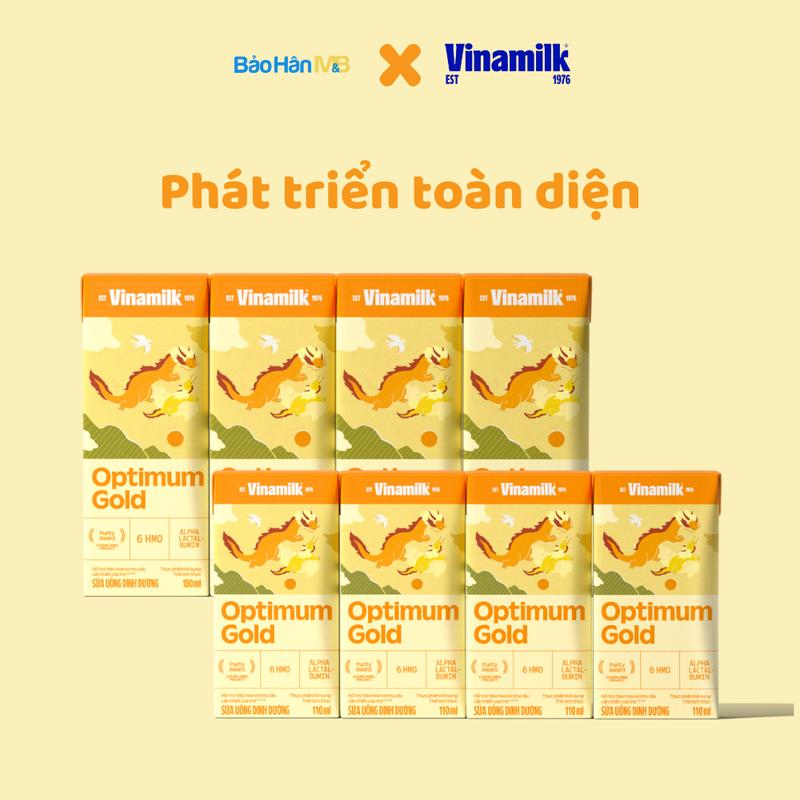   Chính Hãng  Lẻ Sữa Pha Sẵn Optimum Gold chính hãng Vinamilk - Vỉ 4 Hộp 110ml và 180ml 
