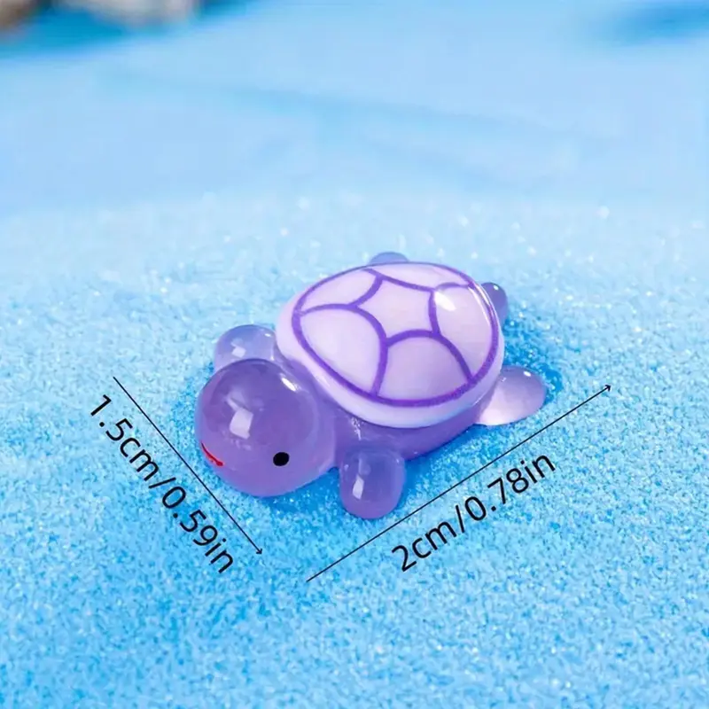 Random Color Luminous Turtle Design Ornament, 30pcs/set Cute Turtle Decoration, Mini Glow in The Dark Turtle Ornament for Home Decor 1