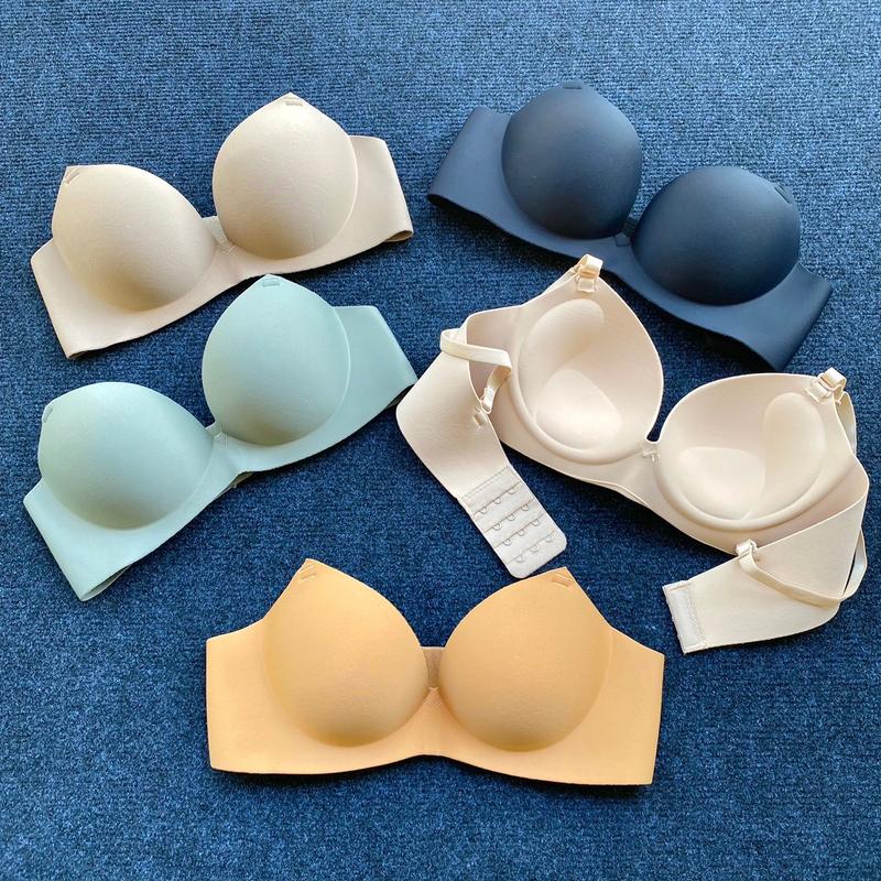  Combo 3 Áo Ngực Su Trơn Kiểu Dáng Basic Áo Lót Nữ Chất Su Đúc Mềm Đệm 2,5cm Không Gọng 