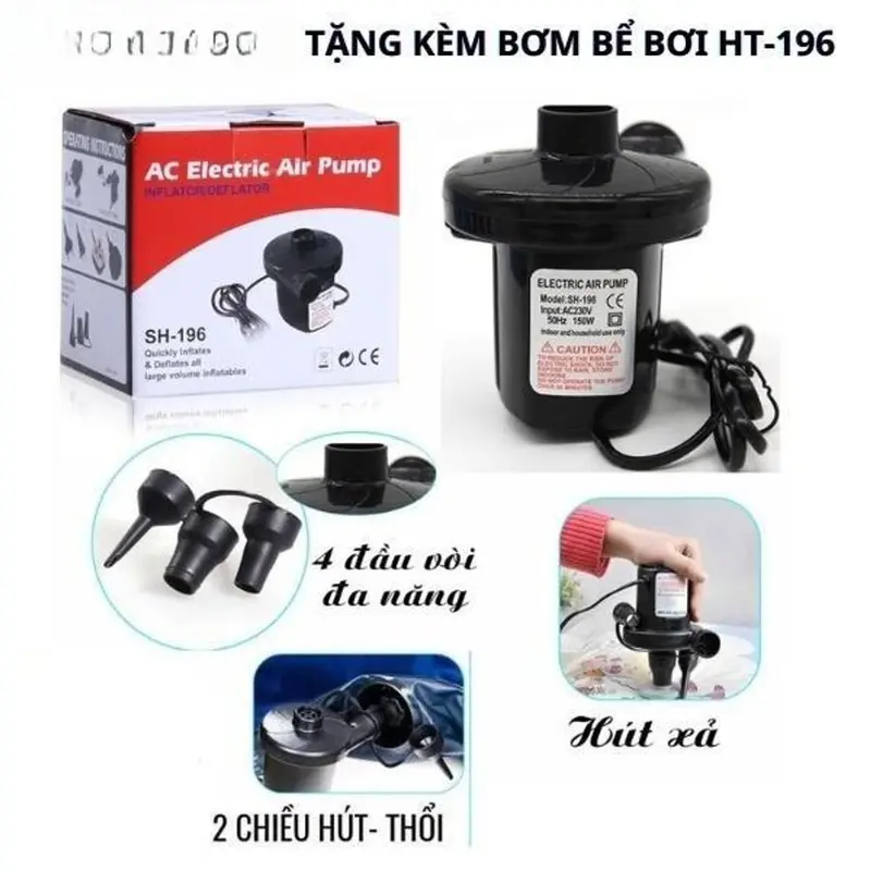 Bể Bơi 1M3 3 Tầng Tặng Kèm Bơm Điện + Bóng + Keo Dán Miếng Vá 6