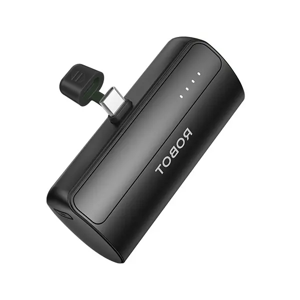 ROBOT RT045L / RT045C Powerbank Mini Real Capacity 4500mah Port Lightning & Type-C  Smart Power bank Built-in Cable - Garansi Resmi 1 Tahun 1