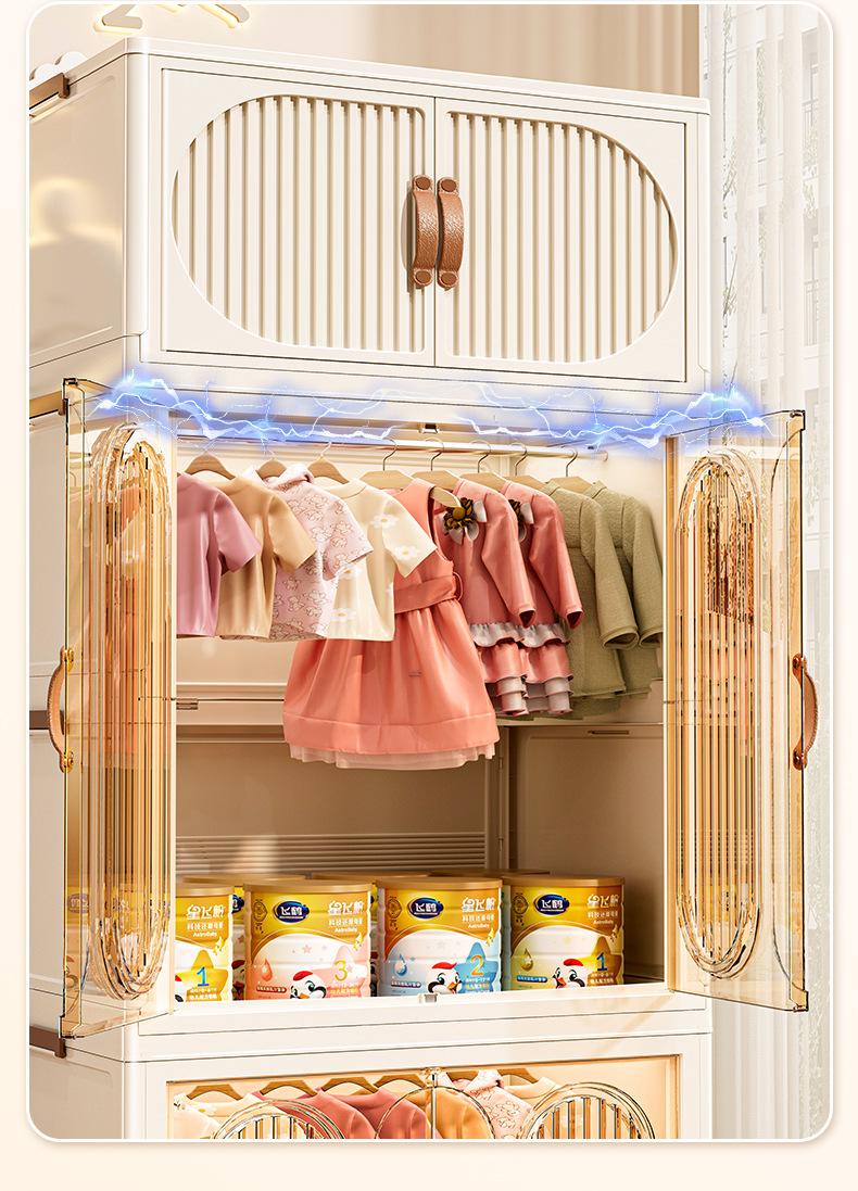 Product Introduction of New Installation-Free Baby Wardrobe Clothes for Babies Storage Children's Wardrobe Household Snack Storage Box Plastic Locker 11