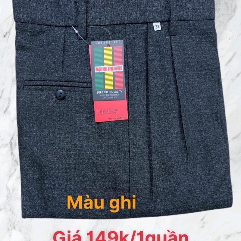 Quần Vải Nam Thanh Niên & Trung Niên Hai Ly Ống Rộng - Kem Xốp Quần Âu Menswear