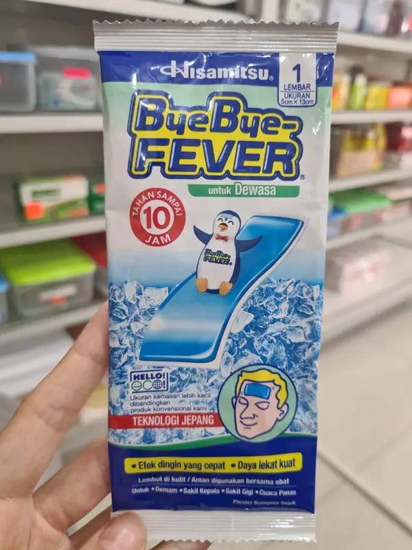 BYEBYE FEVER DEWASA 1 SACHET PLESTER KOMPRES DEMAM DEWASA / PLESTER KOMPRES TURUN PANAS / PLESTER DEMAM 3